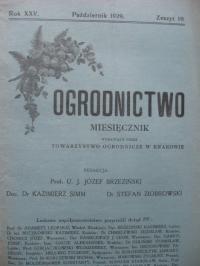OGRODNICTWO Miesięcznik ilustrowany 10/1929