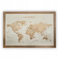 The World - карта мира по дереву 3D 66x44 см