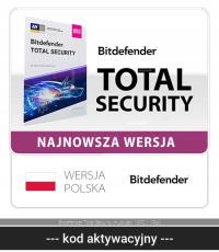 Bitdefender Antywirus Bitdefender Total Security 2024 10 st. / 12 miesięcy ESD