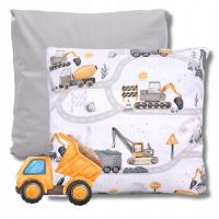 POSZEWKA BAWEŁNIANA na poduszkę 40x40 jasiek koparki wywrotki plac budowy