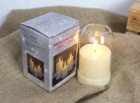 świeca led w szkle gładka ze skaczącym płomieniem 12 x 7,5 cm BIAŁA SBU-24