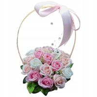 Букет корзина с цветами розы ароматный мыльный подарок на День святого Валентина