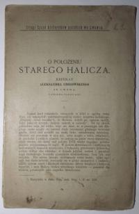 O położeniu starego Halicza, Aleksander Czołowski, 1890, MAPY