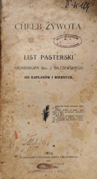 Chleb żywota List pasterski J. Bilczewski 1911
