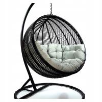 FOTEL WISZĄCY Kokon Ogrodowy Bujany Pokoju Huśtawka COCO XXL PREMIUM CZARNY