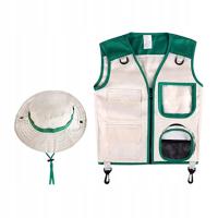Kids Explorer Kits Vest Hat Outdoor Adventures Role Play Educational green