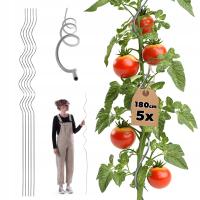 TYCZKA SPIRALNA DO POMIDORÓW ROŚLIN FASOLI OGÓRKÓW PODPORA 180 cm 5 szt