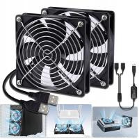 2W1 BLACK SILENT FAN 140mm WYDAJNY WIATRAK CHŁODZENIE KOMPUTERA USB