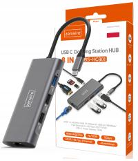 HUB PRZEJŚCIÓWKA USB-C 9W1 HDMI 4K USB 3.0 SD Ethernet do Macbook M1 M2 M3