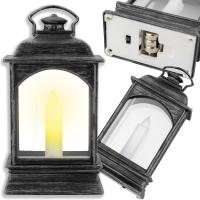 LATARNIA LATERENKA PLASTIKOWA ZE ŚWIECZKĄ LED DEKORACYJNA LAMPA LAMPKA