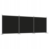 vidaXL 3-панельный экран, черный, 525x180 см, ткань