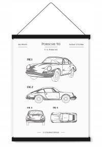 Картина плакат на стену автомобиль PORSCHE 911 для гаража для коллекционера