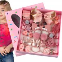 Набор для девочек заколки резинки розовые украшения для волос для подарка