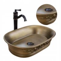 Раковина столешницы Rea Wilma Rustic 55x38cm коричневая деревенская матовая