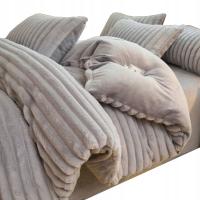 KOMPLET POŚCIELI POLAROWEJ PLUSZOWEJ 160x200 + 2x 70x80 SZARY CIEPŁA MIĘKKA