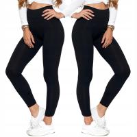 2x Legginsy Damskie Bawełniane Wysoki Stan Guma W Pasie Fit Getry MORAJ S/M