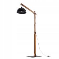 Lampa Podłogowa OSLO Czarny Drewno 1xE27 180cm Design Dom Do Salonu Biura