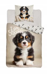 Pościel bawełna młodzieżowa 140x200 Pies berneński piesek szczeniak