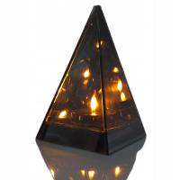 Lustrzany Znicz Efekt 3D Nieskończoności Stożek Szklany LED Piramida