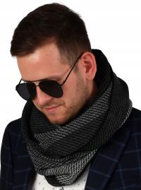 Ciepły męski komin szalik na zimę modny elegancki na prezent klasyczny 1G