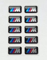 10x BMW M-Power naklejki logo 3D znaczki na felgi kierownicę 18x10 chrom