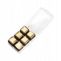 Kostki lodu ze stali nierdzewnej w pudełku do przechowywania Wielokrotnego użytku Food Grade Gold