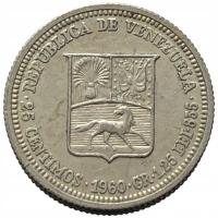 51259. Wenezuela - 25 centymów - 1960r. - Ag