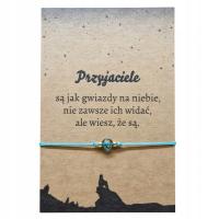 Bransoletka Szczęścia Kartka Prezent dla przyjaciółki koleżanki Świecąca