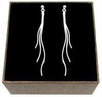 Висячие длинные серьги серебряные звенья серебро 925 пробы с бриллиантами A27