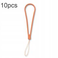 10pcs Silicone Woven Pattern Cell Phone Lanyard Sugar Orange