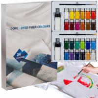 Краски для одежды ткани краски на ткани набор 24 x краситель 2 кисти