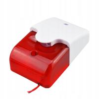 sygnalizator Led optyczno-akustyczny wewnętrzny biało-czerwony syrena 12Vdc