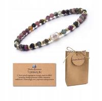 Браслет турмалин натуральный камень резинка граненый 4 мм