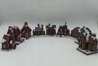 Stwórz zimowe miasteczko 9 budynków 13cm domy kamienice młyn ratusz dworzec