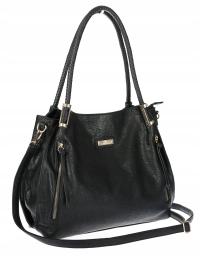 Torebka Damska Shopper Worek Pojemna Miejska Modna Torba CH7721 Czarna