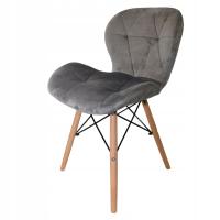 СОВРЕМЕННЫЙ МЯГКИЙ ВЕЛЬВЕТОВЫЙ СТУЛ ДЛЯ КУХНИ, СТОЛОВОЙ, ГОСТИНОЙ, ЗОИ, СЕРЫЙ