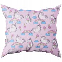 Poszewka na poduszkę 70x80 dziecięca 100% bawełna jednorożce 103róż