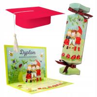 DYPLOM pasowania na przedszkolaka +PUDEŁKO upominki + BIRET