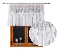 FIRANKA GOTOWA Z KOKARDKAMI FIRANA MARKIZETA NA TAŚMIE Z GIPIURA 300x85 cm