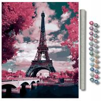 Картина для рисования по номерам без рамки Париж Эйфелева башня ARTNAPI