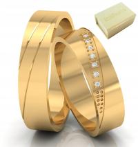 СВАДЕБНЫЕ КОЛЬЦА ИЗ ЗОЛОТА PR. 585 УКРАШЕННЫЕ СТРАЗАМИ