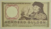 16.db.Holandia, 100 Guldenów 1953 rzadki, St.3+