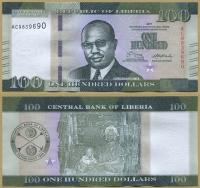 -- LIBERIA 100 DOLLARS 2016 AC P35a UNC