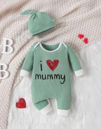 SHEIN RAMPERS Z DŁUGIM RĘKAWEM CZAPKA PRĄŻKI D2T S05__50-56