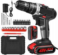 UDAROWA WIERTARKO WKRĘTARKA AKUMULATOROWA BITY NASADKI 2xAKU 20V