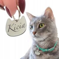 Personalizowana zawieszka identyfikacyjna adresówka dla kota z grawerem