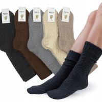 5x Skarpetki Damskie 100% Angora Ciepłe Naturalne Wełniane Zimowe Premium