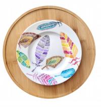 TALERZ dekoracyjny 20cm HAND MADE pióra PIÓRKA DEKORACJA prezent PATERA