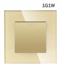 WŁĄCZNIK ŚWIATŁA 1G1W POJEDYNCZY MECHANICZNY SZKLANA RAMKA FI60 ZŁOTY