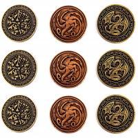 НАБОР ИЗ 9 ДРАКОНЬИХ МЕТАЛЛИЧЕСКИХ МОНЕТ LARP RPG